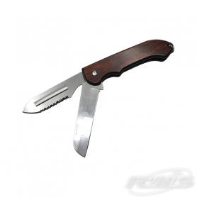 Нож складной 2 лезвия цв. дерево, клинок 75 мм.
